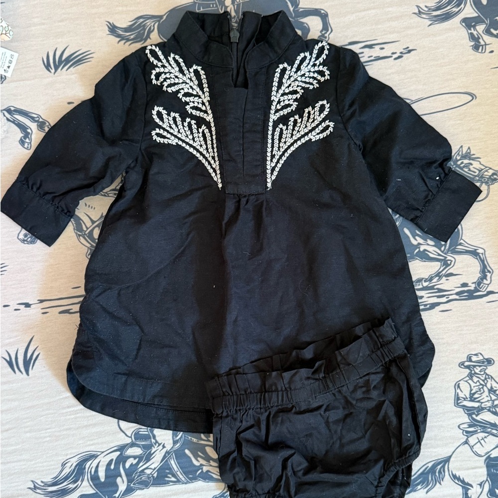 Banana Republic Linen Embroidered Dress & Bloomers